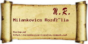 Milankovics Rozália névjegykártya